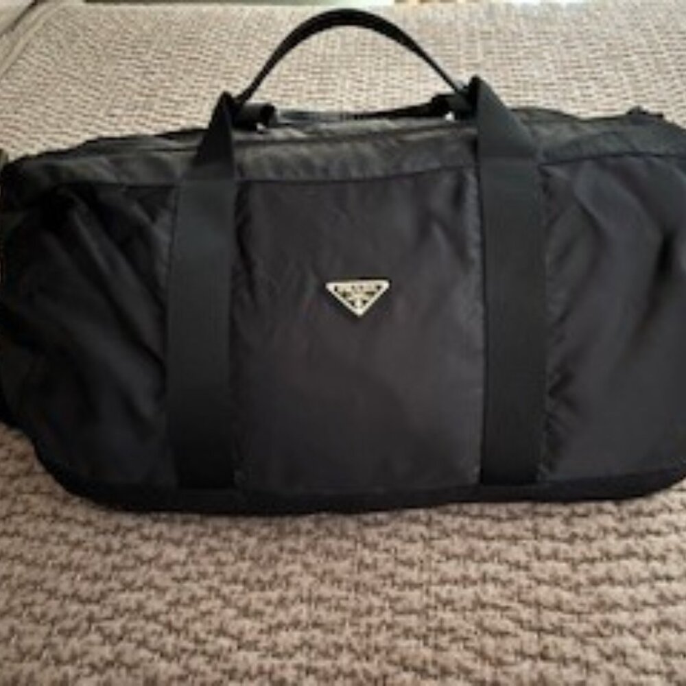 PRADA Black Nylon Duffle Bag